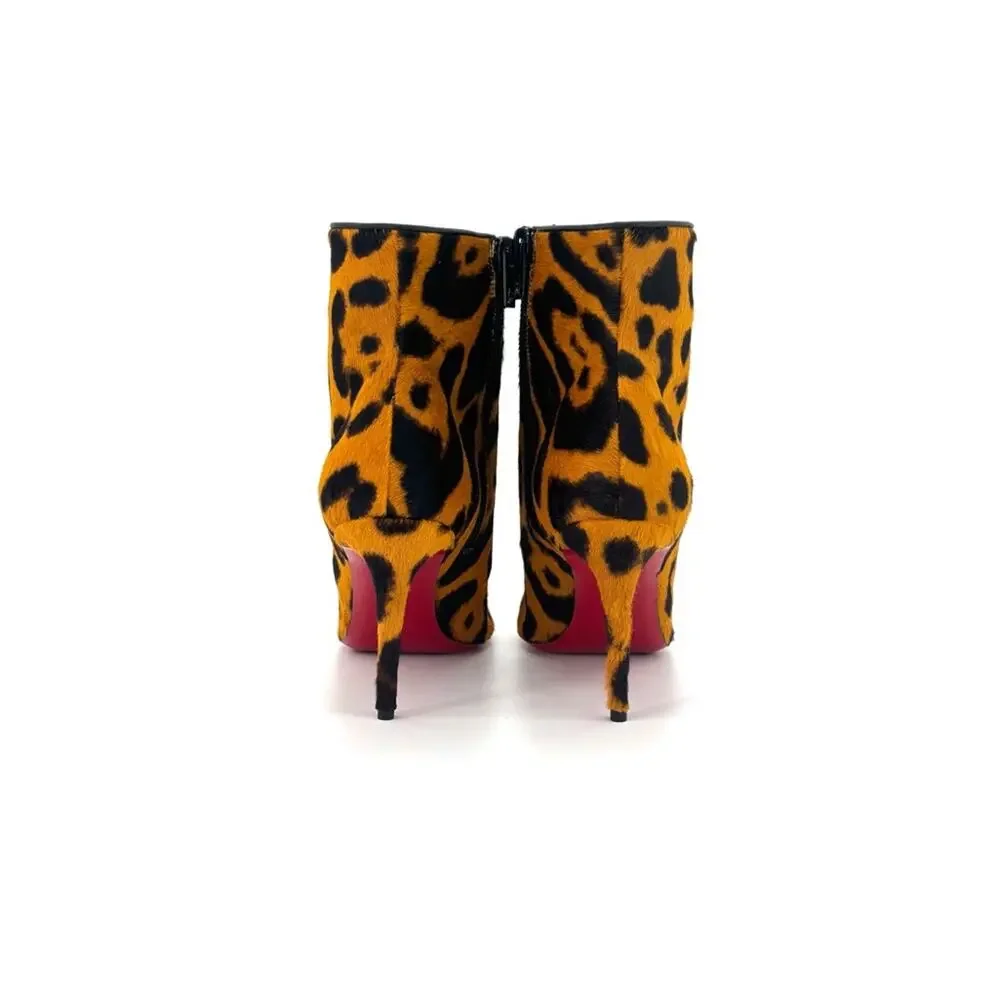 NEW Christian Louboutin So Kate 85 Spicy Leopard Pony Hair Booty 36.5 - Picture 4 of 8